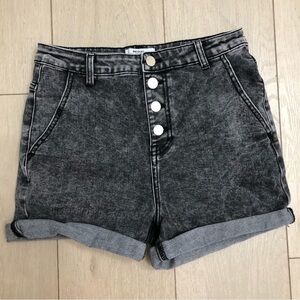 Redial Black Jean Shorts With Button Closure Size EU 38